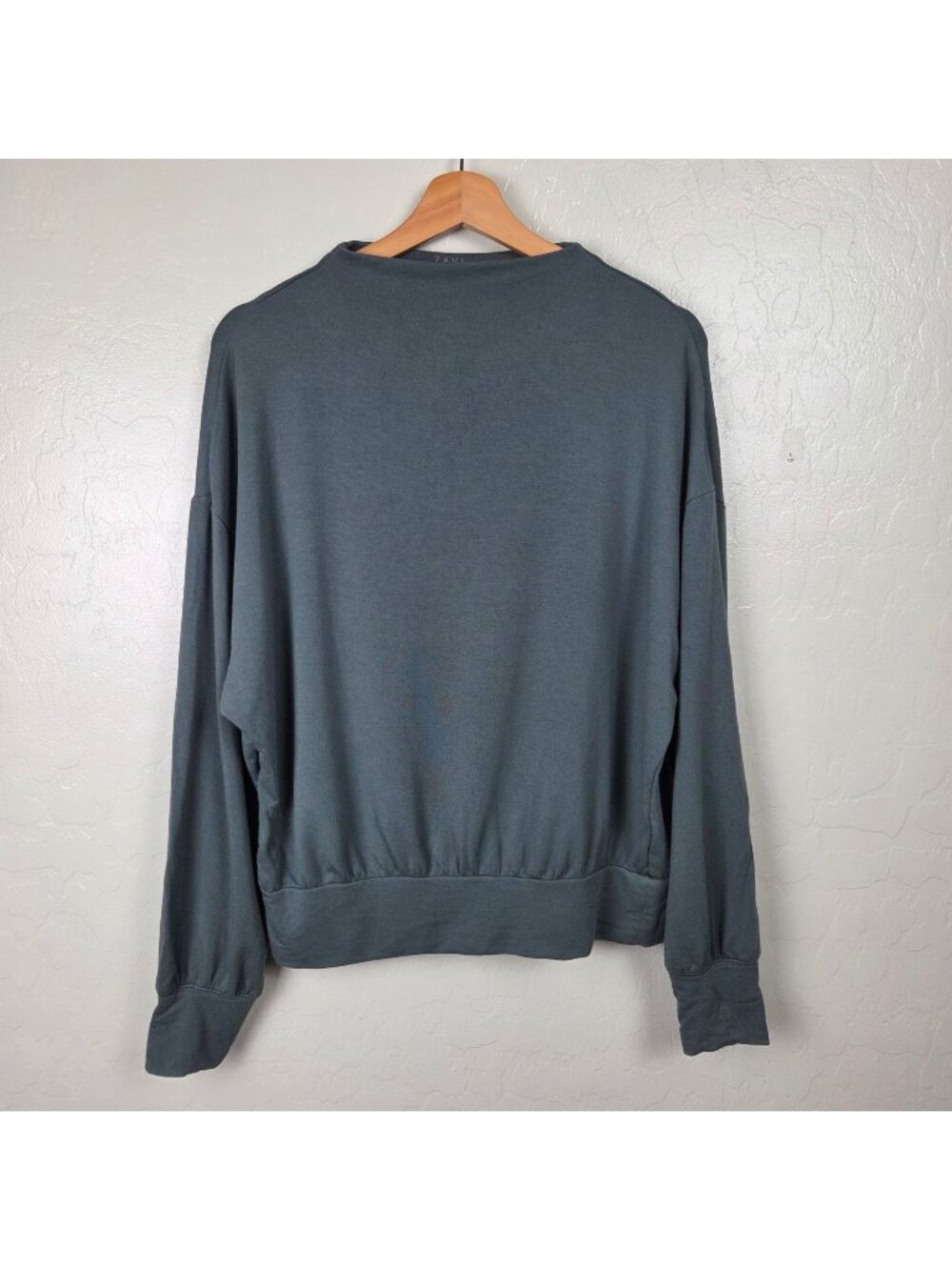 Tavi Slope Crew Sweatshirt Mock Neck Grey Womens S Athleisure Lounge Minimalist
